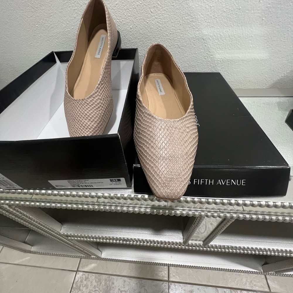 Beigh loafers from Saks Fifth Avenue